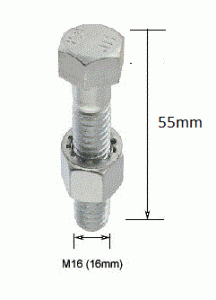High Tensile Towball Bolt and Nut - M16 x 55mm (mp240tp)